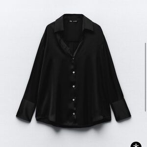 Zara Satin Effect Basic Shirt